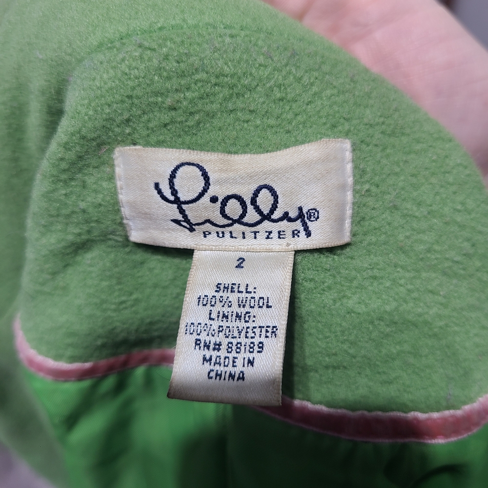 Lilly Pulitzer Bright Green Belted Trench Coat - Picture 4 of 4